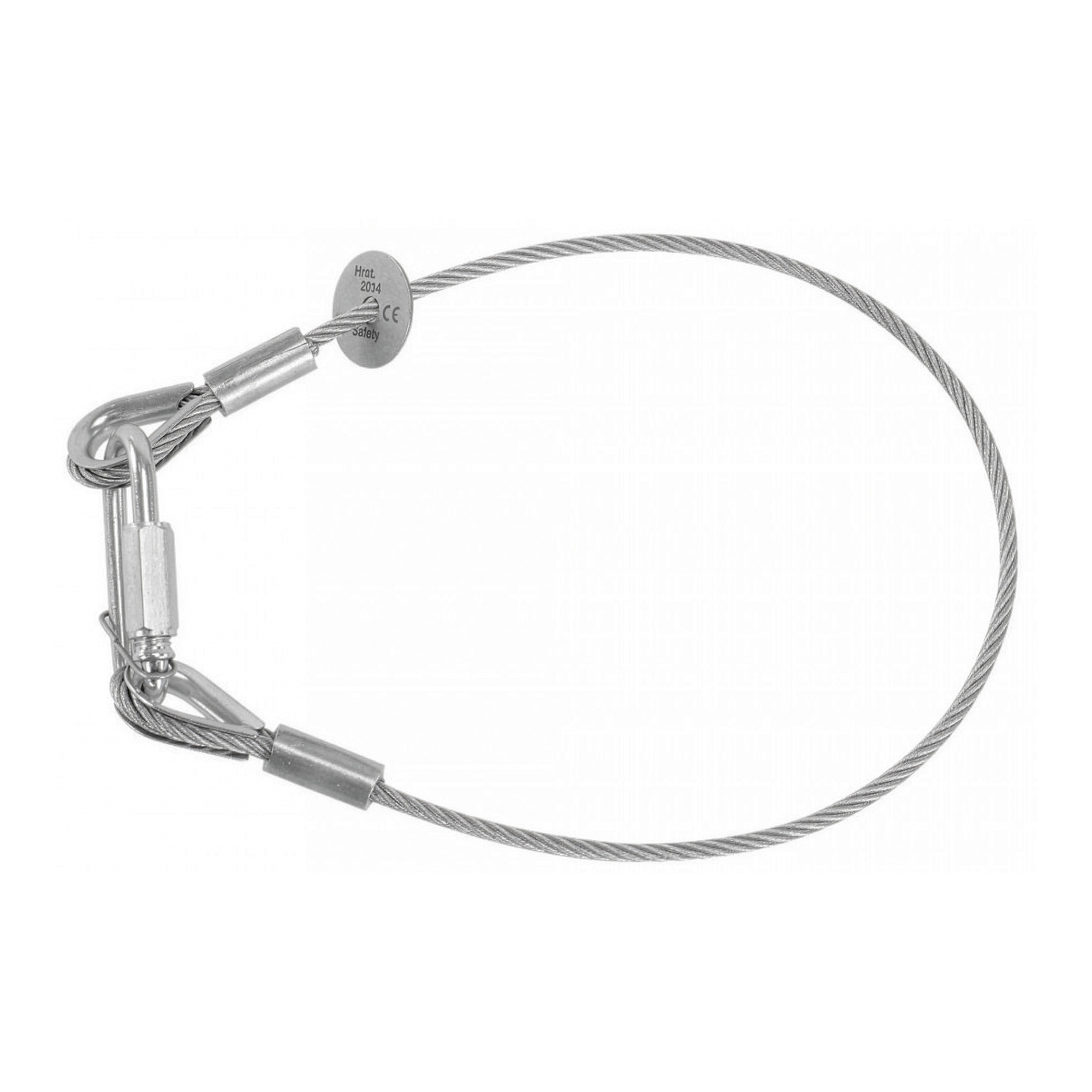 Riggatec 400201075 safety steel wire rope - load capacity 100kg | silver | 100cm long | 10mm vastag | quick-release chain lock