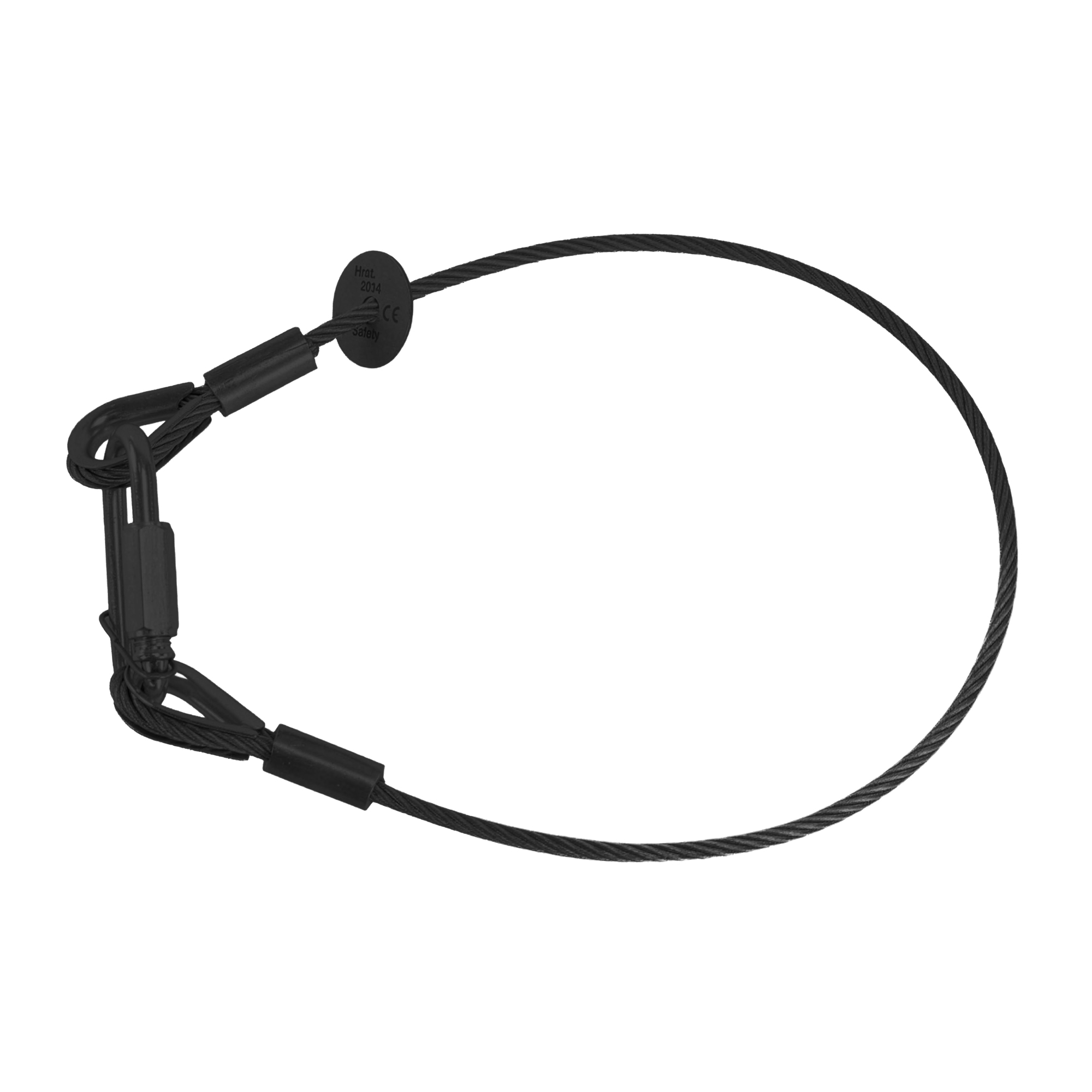 Riggatec 400202375 safety steel wire rope - load capacity 100kg | black - 100cm long | 10mm vastag | quick-release chain lock