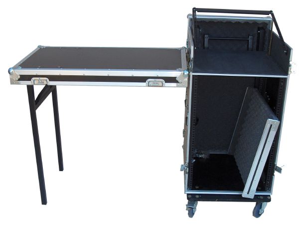 Robust.hu CR 12U DJR - 19" 12+4u 500 mm, flight case DJ with mixer rack, asztallal