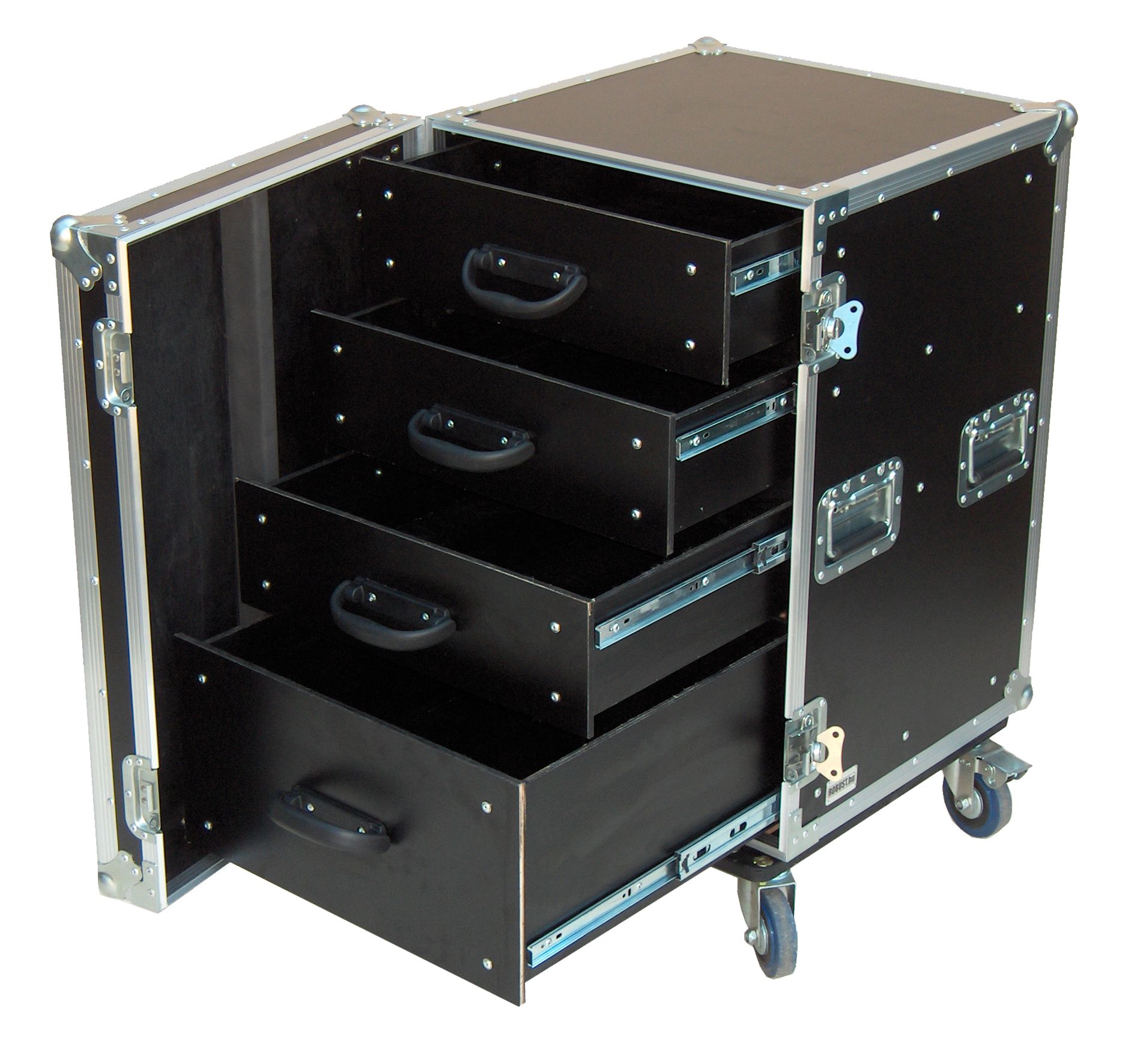 Robust.hu DR 001 - fiókos flight case 4 x béleletlen fiókokkal