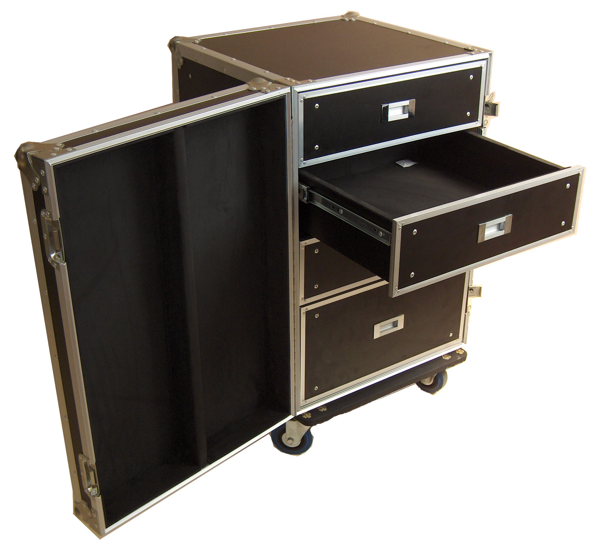 Robust.hu DR 002 - fiókos flight case 4 x padded fiókokkal