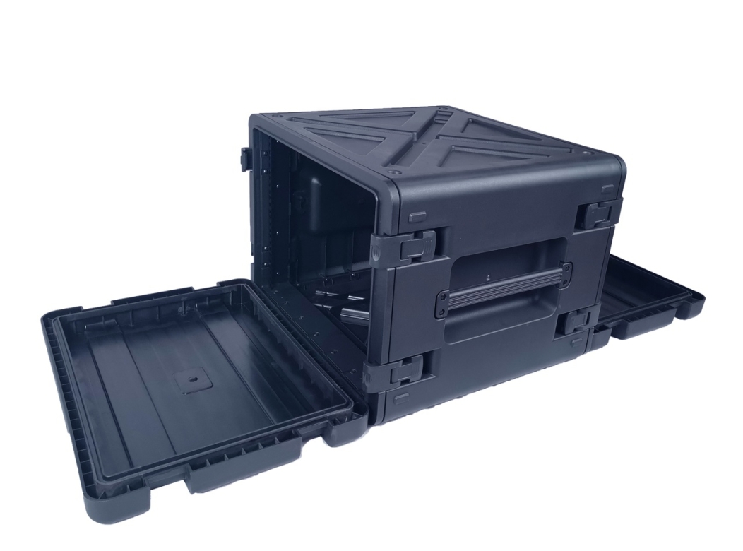 Robust.hu R 8UEP 450 - 19" 8u 450 mm, flight case PP rack, impact-, por and waterproof