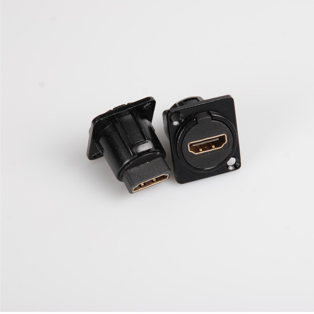 Worldmix EA HDMI FFB - HDMI átvezető - HDMI aljzat | HDMI aljzat, ''D'' házba szerelve, fekete